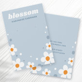 Aardbeienbloesem retro stoffige blauwe oorbel kaar visitekaartje