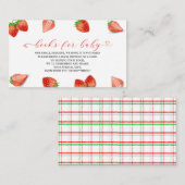 Aardbeienboeken met baby shower van de Waterverf Informatiekaartje (Voorkant / Achterkant)