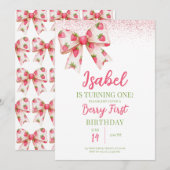 Aardbeienboog verjaardag kaart (Voorkant / Achterkant)