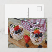 Aardbeienbraam, dessert snoepgoed na kruisingen briefkaart (Voorkant / Achterkant)