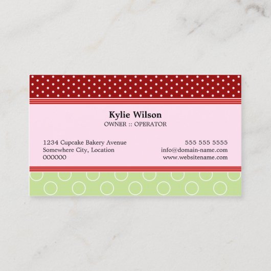 Aardbeienbrood bakkerij visitekaartje (Achterkant)