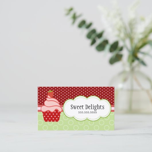 Aardbeienbrood bakkerij visitekaartje (Staand voorkant)