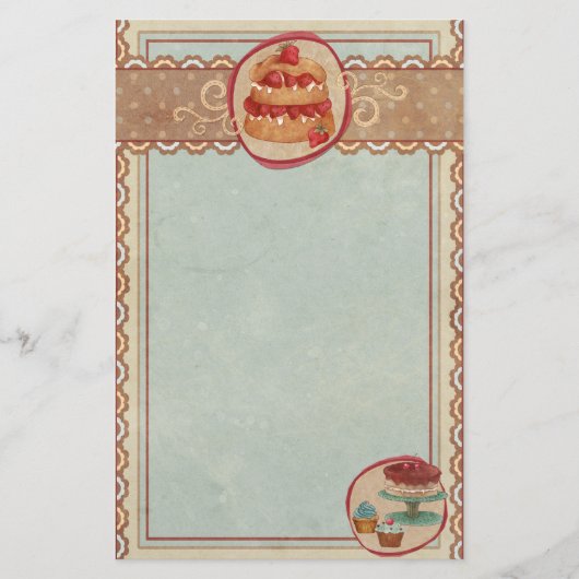 Aardbeienbrood en perskoeken briefpapier (Voorkant)