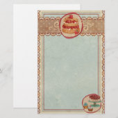 Aardbeienbrood en perskoeken briefpapier (Voorkant / Achterkant)