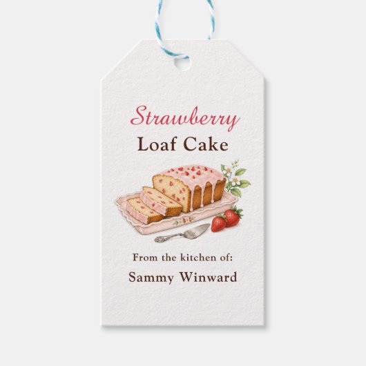 Aardbeienbroodcake Cadeaulabel (Voorkant)