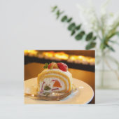 Aardbeienbroodsnoepjes dessert postkruising briefkaart (Staand voorkant)