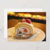 Aardbeienbroodsnoepjes dessert postkruising briefkaart (Voorkant / Achterkant)