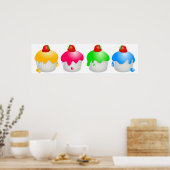 Aardbeienbuns Poster (Keuken)