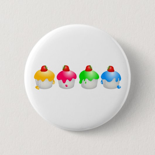 Aardbeienbuns Ronde Button 5,7 Cm (Voorkant)