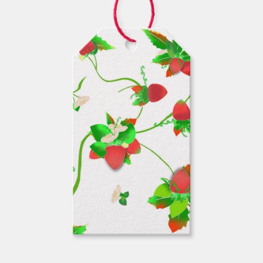 Aardbeiencadeau Label op de markt van de landbouwe Cadeaulabel (Voorkant)