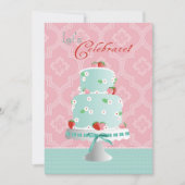 AardbeienCake Birthday Kaart (Voorkant)