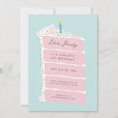 AardbeienCake Birthday Party Kaart (Voorkant)