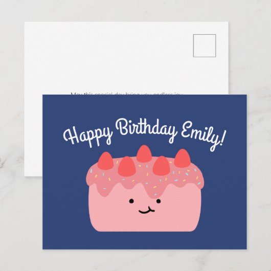 AardbeienCake Briefkaart (Voorkant / Achterkant)