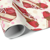 AardbeienCake Cadeaupapier (Rol Hoek)