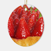Aardbeiencake met munt keramisch ornament (Links)