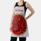 Aardbeiencake met munt op wit hout schort (Insitu)