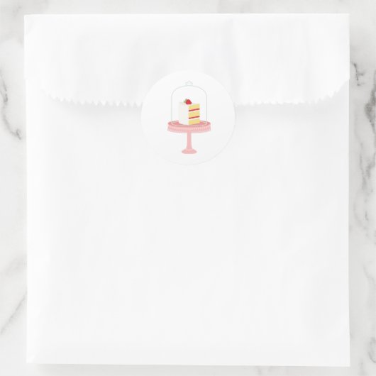 AardbeienCake Ronde Sticker (Tas)