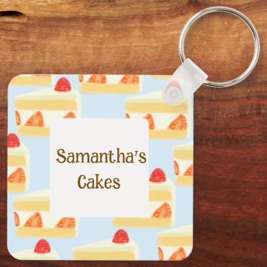 AardbeienCake Sleutelhanger (Achterkant)