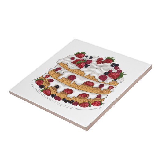 AardbeienCake Tegeltje (Zijkant)