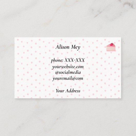 AardbeienCake Visitekaartje (Achterkant)