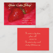 aardbeiencake visitekaartje (Voorkant / Achterkant)