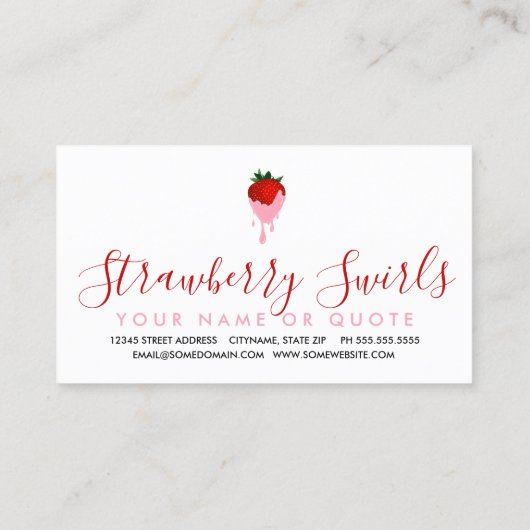 aardbeienchocolade-aardbeienkaart visitekaartje (Achterkant)