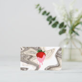 aardbeienchocolade-aardbeienkaart visitekaartje (Staand voorkant)