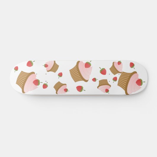 Aardbeienchocolade Cupcake Persoonlijk Skateboard (Horizontaal)
