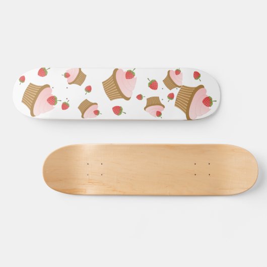 Aardbeienchocolade Cupcake Persoonlijk Skateboard (Horizontaal)