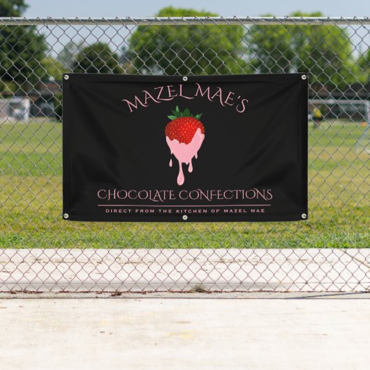 Aardbeienchocolade Dekte aardbeienbanner Spandoek (Insitu)