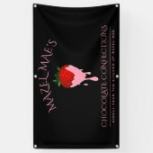 Aardbeienchocolade Dekte aardbeienbanner Spandoek (Verticaal)