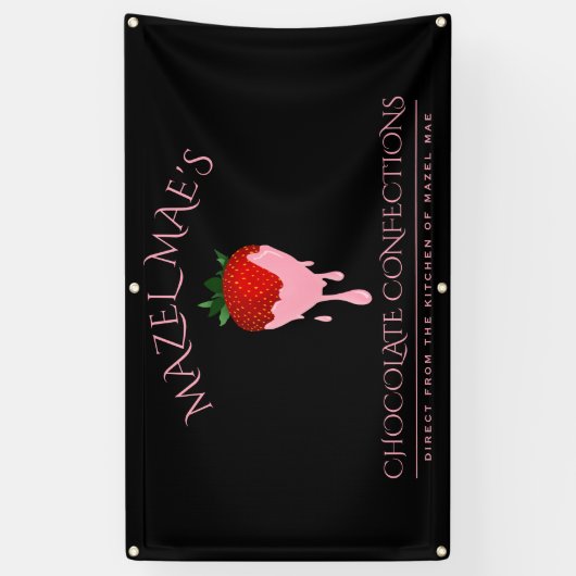 Aardbeienchocolade Dekte aardbeienbanner Spandoek (Verticaal)