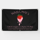 Aardbeienchocolade Dekte aardbeienbanner Spandoek (Horizontaal)