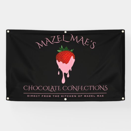 Aardbeienchocolade Dekte aardbeienbanner Spandoek (Horizontaal)