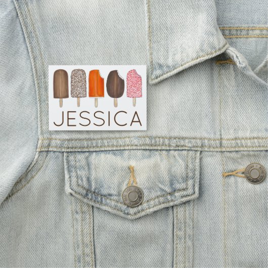 Aardbeienchocolade Eclair Ice Cream Popsicles Naamplaatje (In situ)