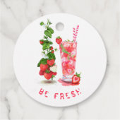 Aardbeiencocktail-cadeaubijslags custom tekst bedankjes labels (Achterkant)