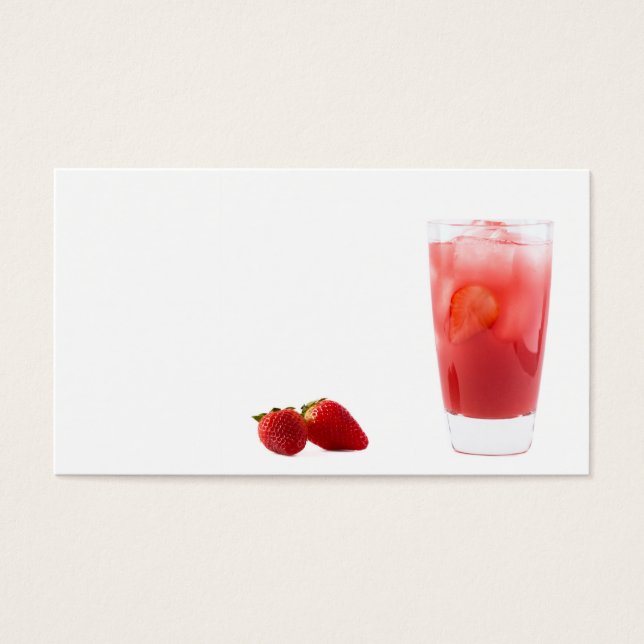 Aardbeiencocktail Visitekaartje (Voorkant)