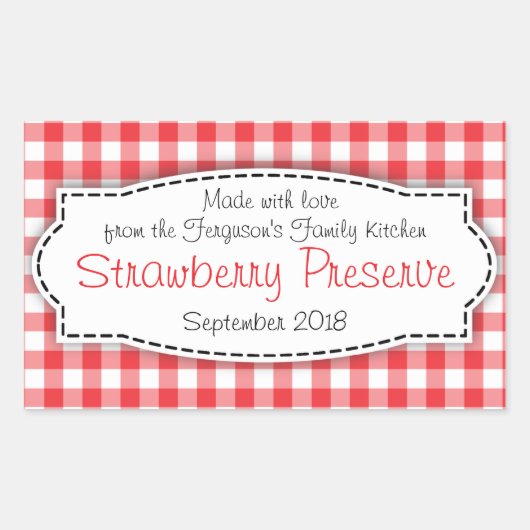 Aardbeienconserven of jam sticker met keurmerk voo (Voorkant)