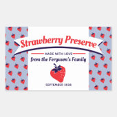 Aardbeienconserven of jam sticker met keurmerk voo (Voorkant)