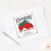 Aardbeienconserven of jamlabels. vierkante sticker (Envelop)