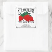 Aardbeienconserven of jamlabels. vierkante sticker (Tas)