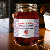 Aardbeienconservering jam jar voedsellabel sticker