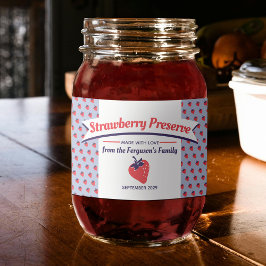 Aardbeienconservering jam jar voedsellabel sticker