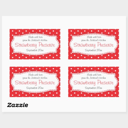 Aardbeienconservering of jam voedsellabel sticker (Vel)