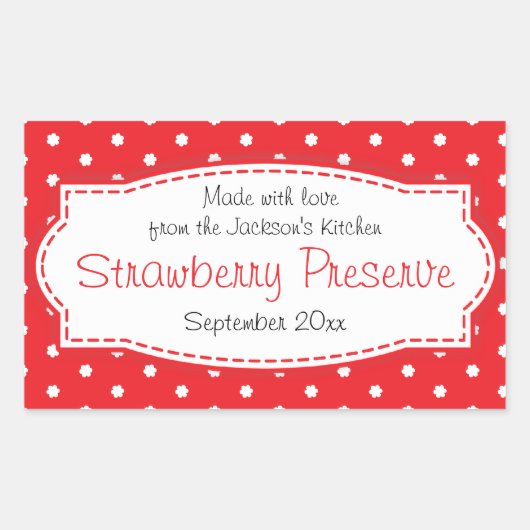 Aardbeienconservering of jam voedsellabel sticker (Voorkant)