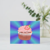 Aardbeiencupcake-Briefkaart Briefkaart (Staand voorkant)