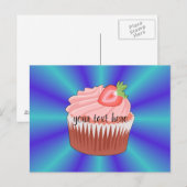 Aardbeiencupcake-Briefkaart Briefkaart (Voorkant / Achterkant)