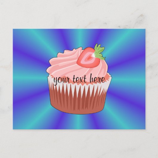 Aardbeiencupcake-Briefkaart Briefkaart (Voorkant)