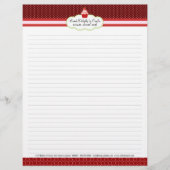 Aardbeiencupcake gevoerd receptenpapier custom briefhoofd (Voorkant)