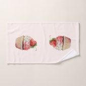Aardbeiencupcake zoet dessert bad handdoek (Handdoek)